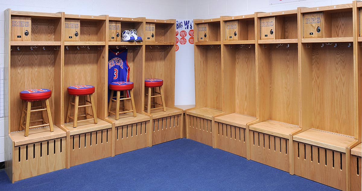 Wood Sports Locker Installations by All Wood Lockers