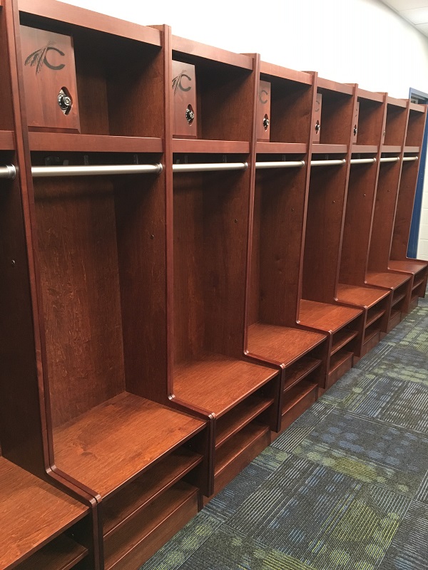 Wood Sports Locker Installations by All Wood Lockers