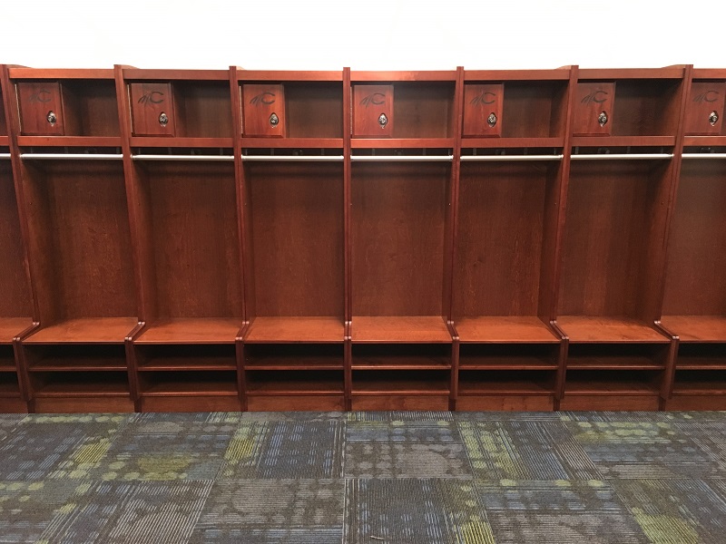 Wood Sports Locker Installations by All Wood Lockers