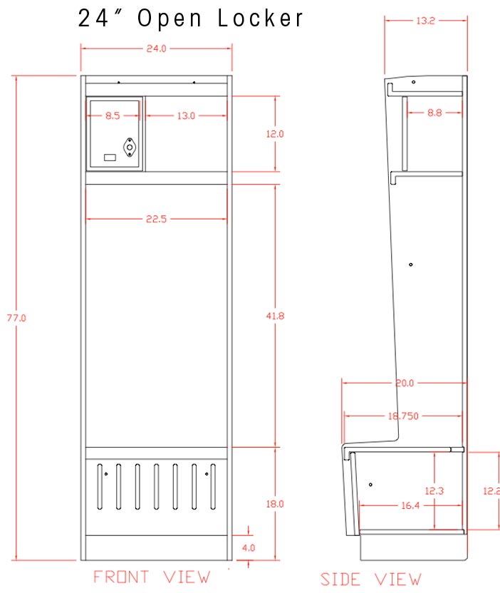 88 Locker with Open Layout