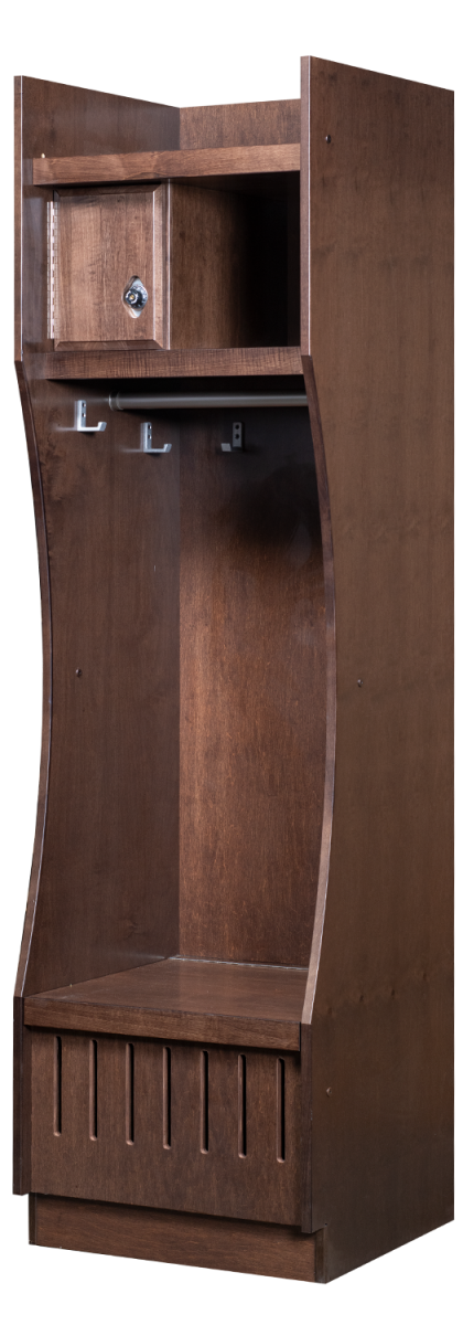 Inverse Bow Wood Lockers in Espresso Maple