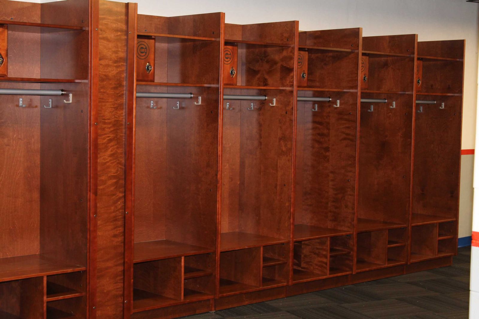 Wood Sports Locker Installations by All Wood Lockers